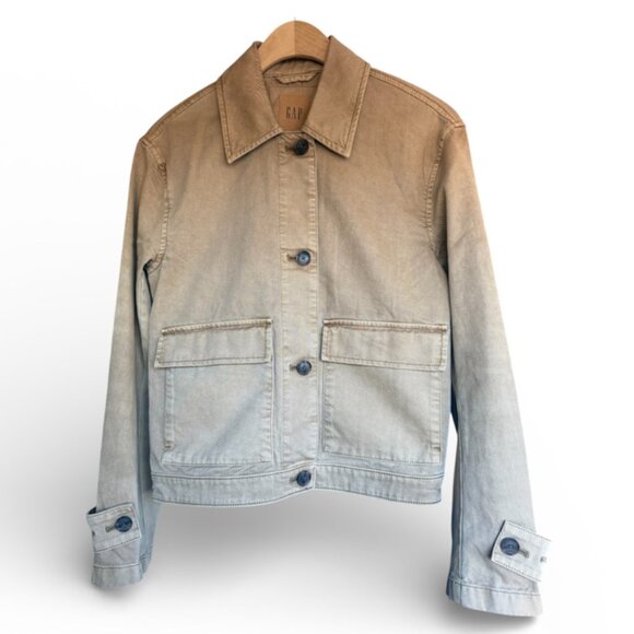 GAP Jackets & Blazers - GAP Easy Utility Jacket Perfect Khaki XS Button Front Cotton Chore Coat